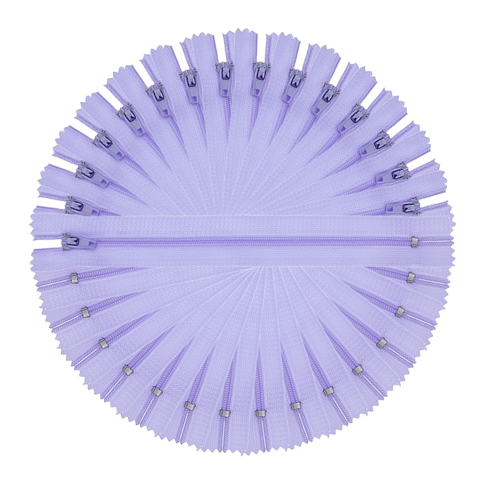 9 Inch Nylon Coil Zippers, #3 Light Purple Sewing Zippers,Pack of 15