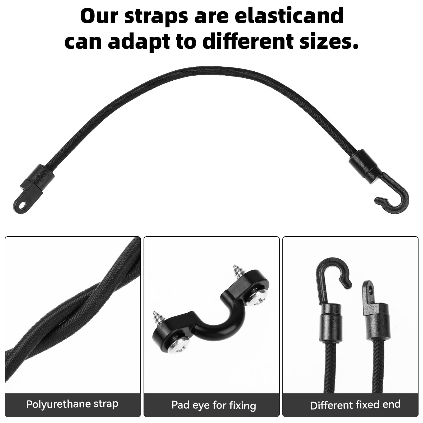 Rod Straps for Boat Deck, 12 Inches Fishing Holder 30.5cm x 6mm