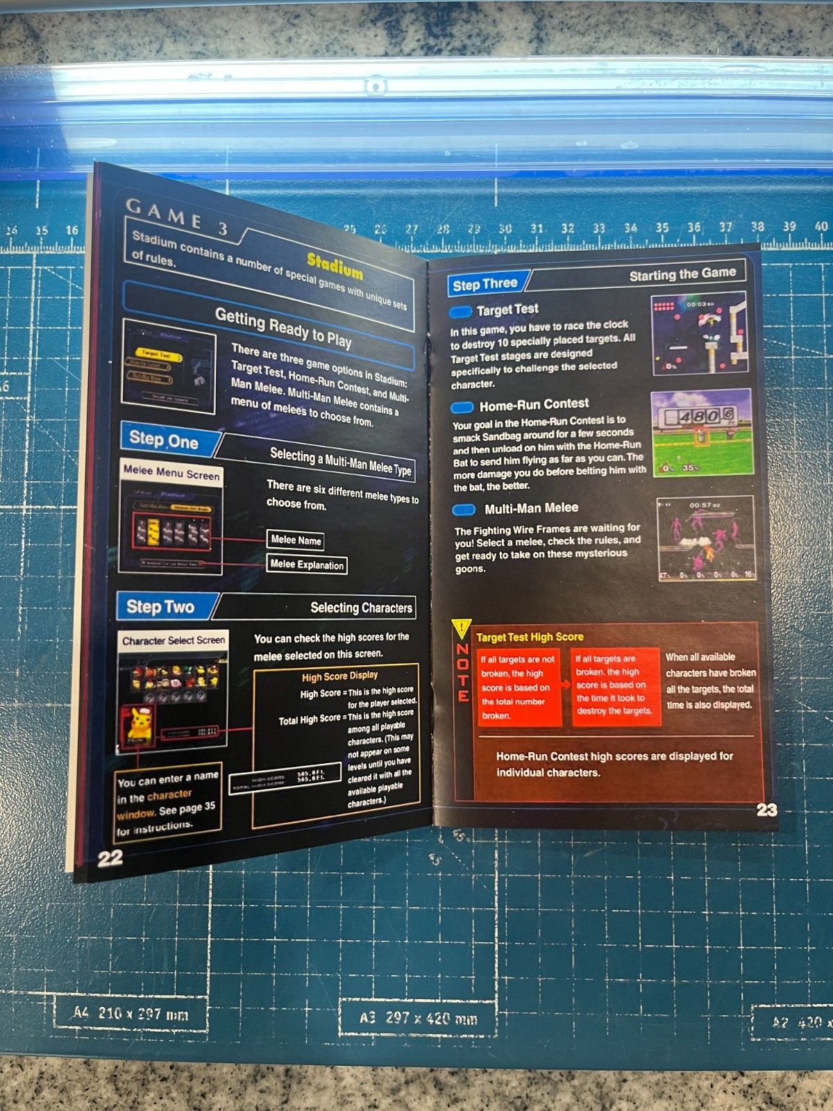 Replacement Manual for Super Smash Bros. Melee Game Cube Instruction Booklet