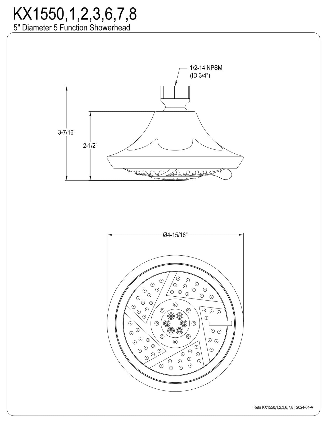 Kx1550 Vilbosch Shower Head Matte Black