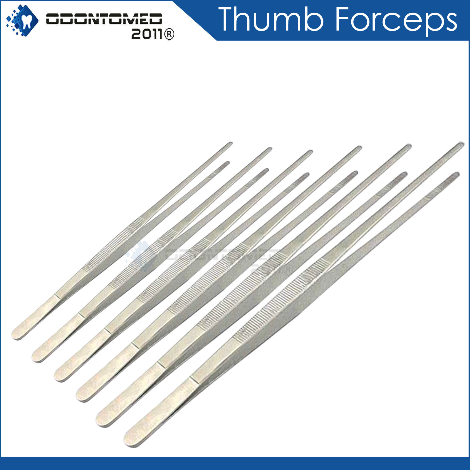Silver Stainless Steel Long Food Tongs Straight Tweezers Kitchen Serrated Tips