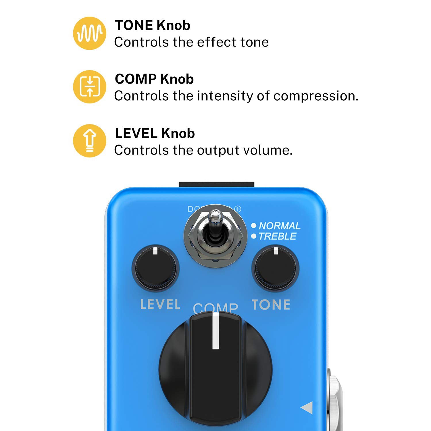Donner Ultimate Compressor Guitar Effect Pedal True Bypass Smooth Sound Shaping