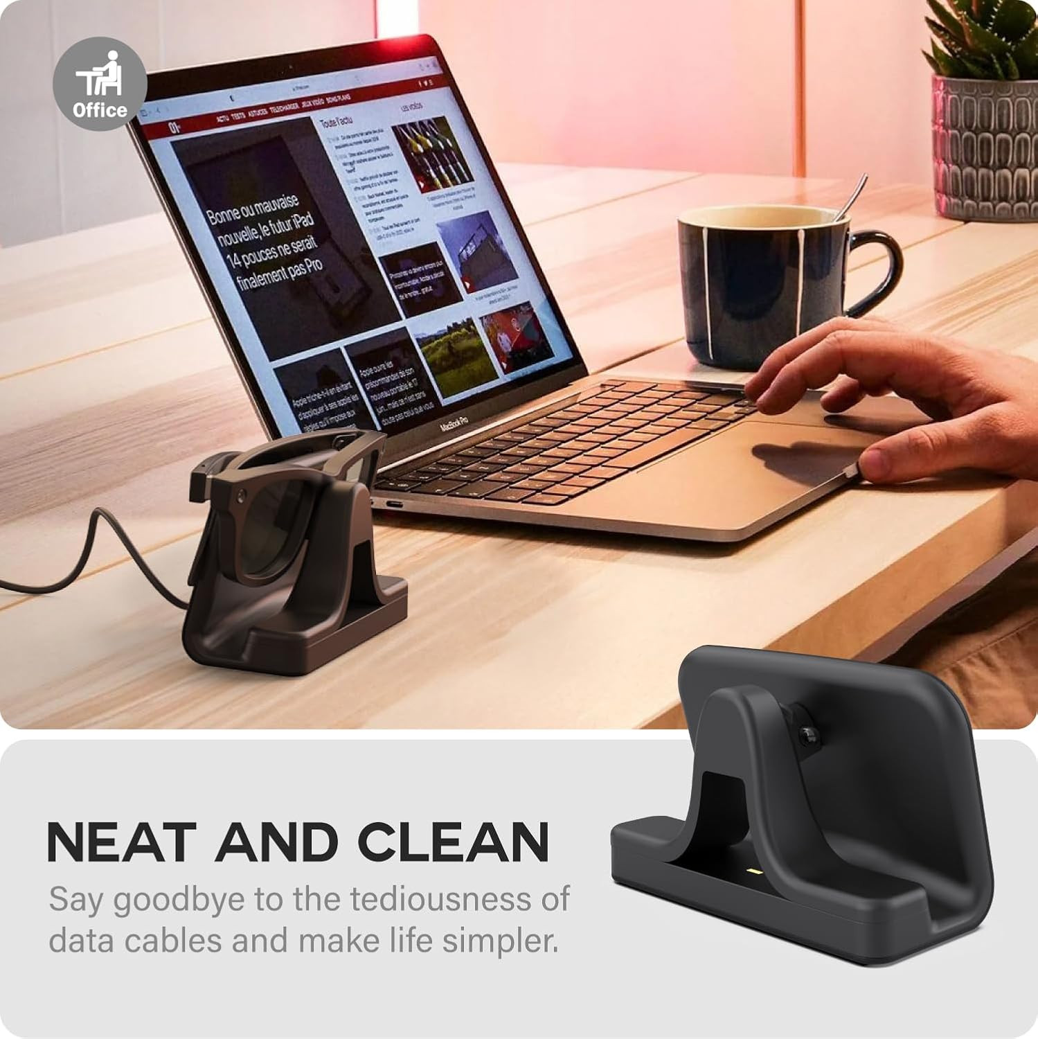 Charging Stand & Cable Compatible with Ray-Ban Meta Smart Glasses, USB-C