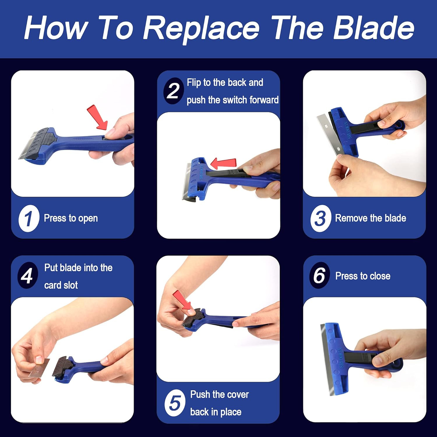 4" Razor Blade Scraper Tool with 10 Replacement Blades Paint & Sticker Removal