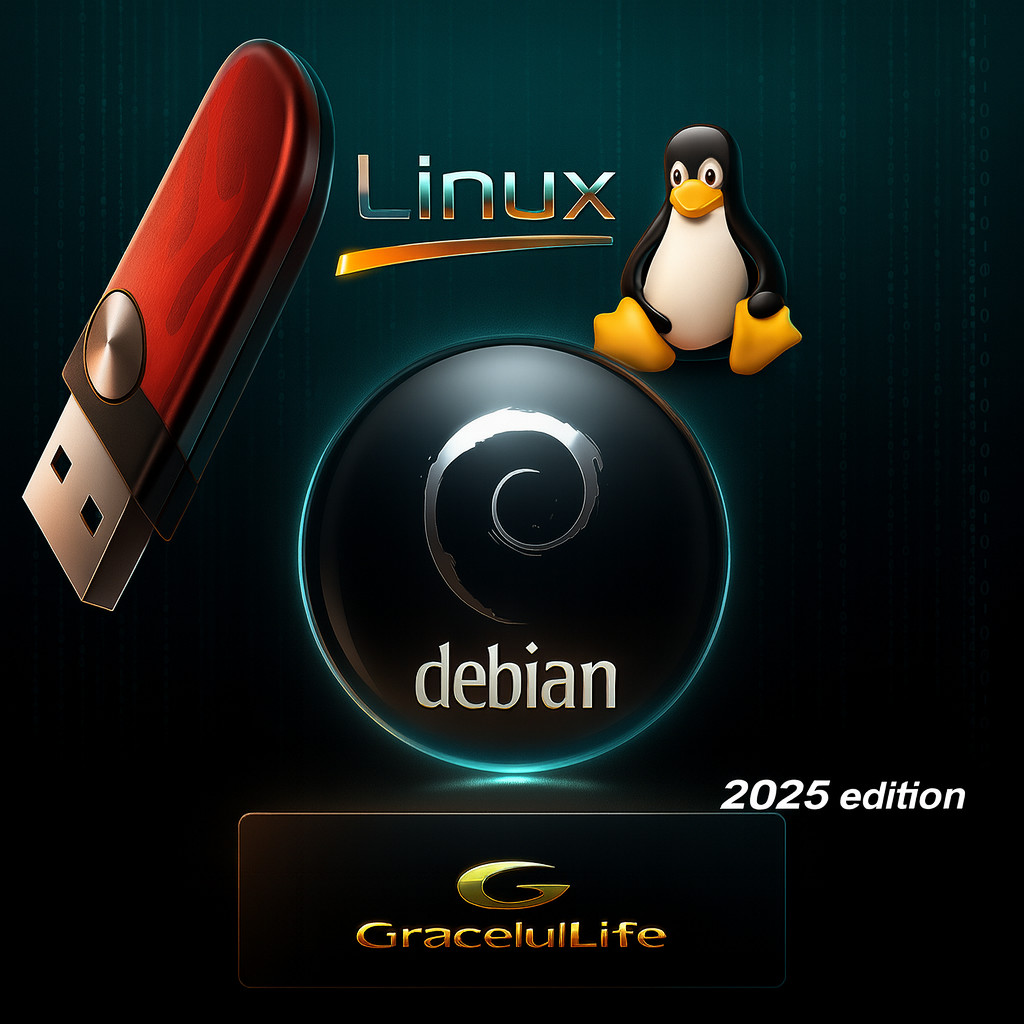 Linux Debian 64-Bit  Live Install Bootable OS Software  10-12-2025 edition