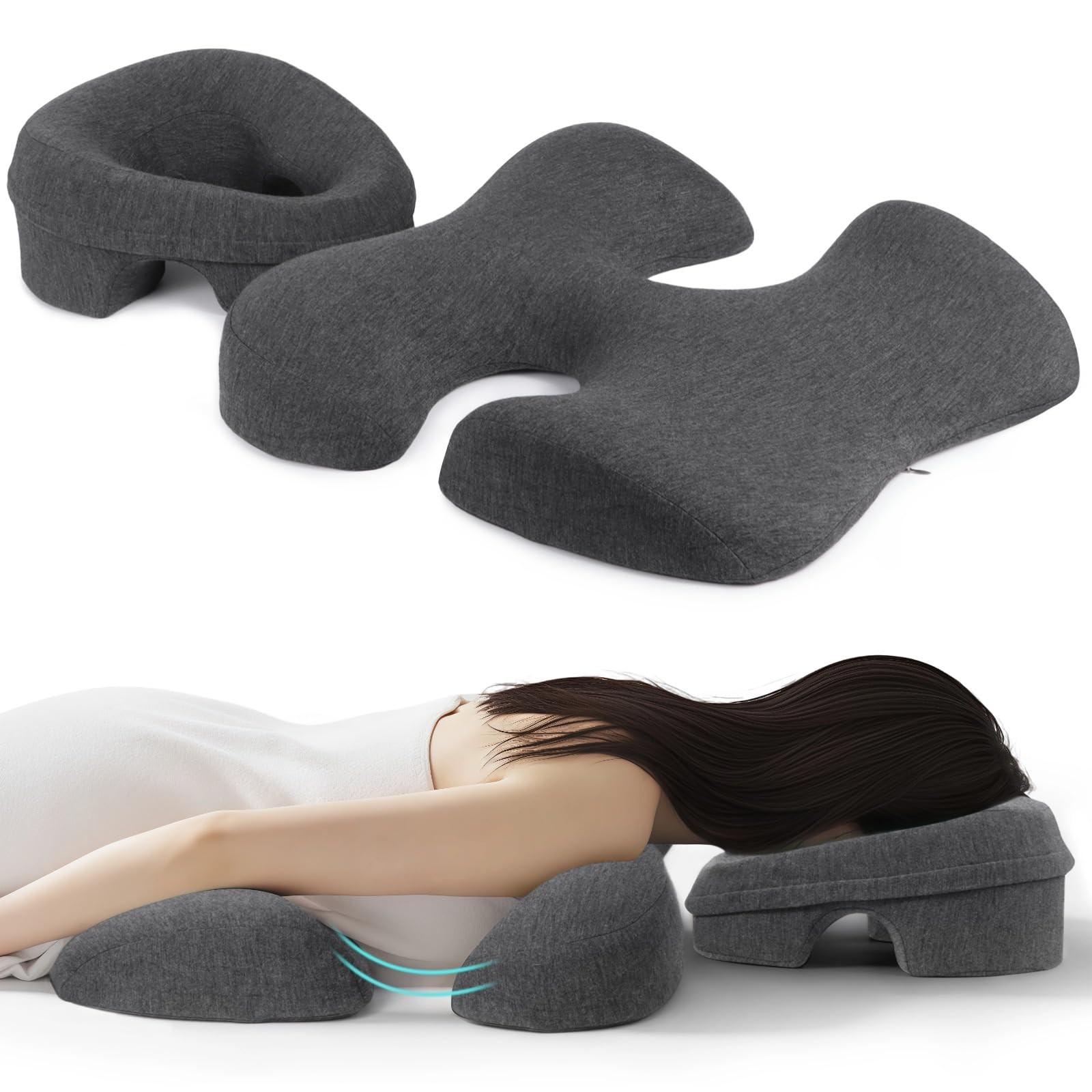 FELISTORY Massage Pillow Face Down, Face Down Pillow for Sleeping, Ergonomic ...