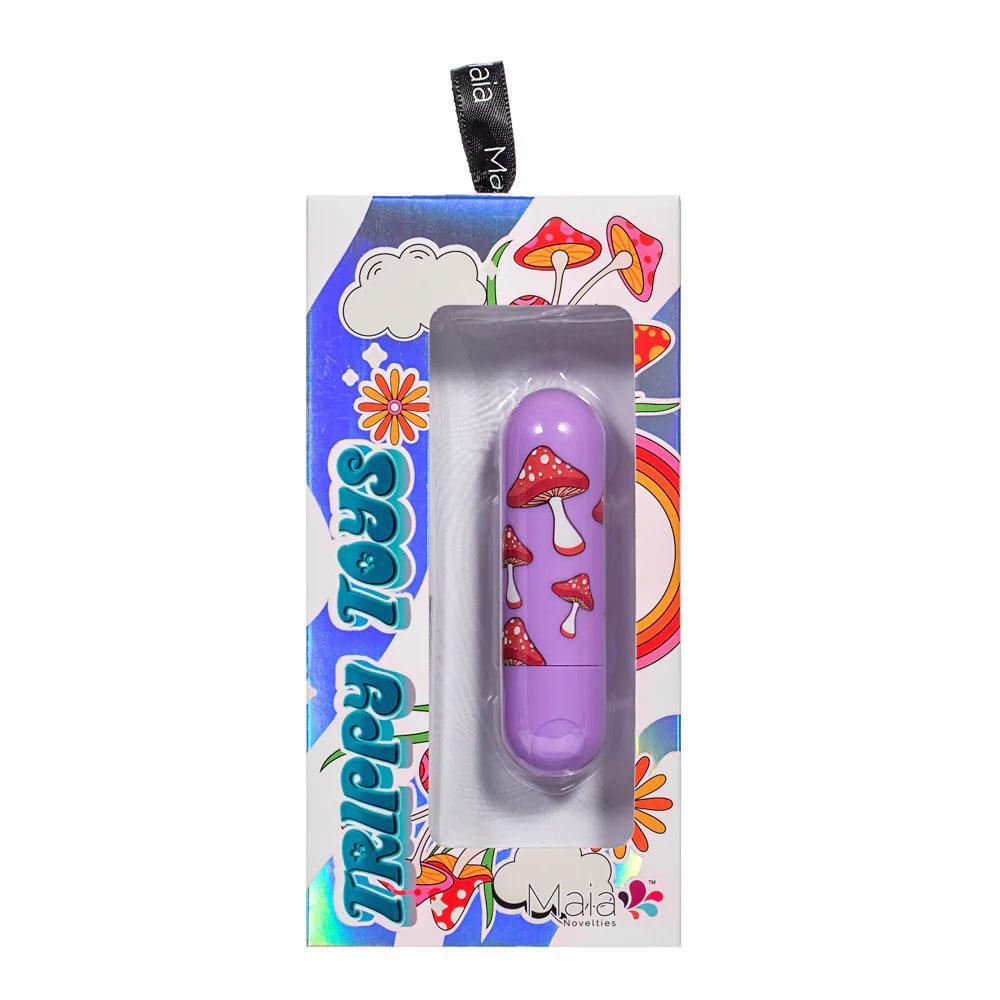 Jessie Trippy Mushroom Rechargeable Super Charged Mini Bullet Vibrator Purple