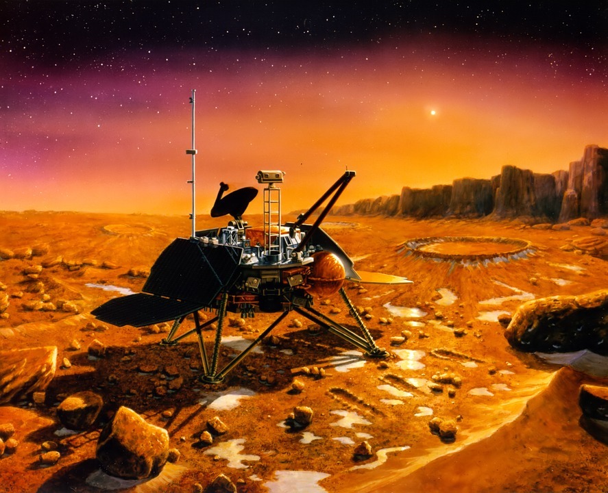 perfect 36x24 oil painting handpainted on canvas "Lunar probe on the moon"@N1593