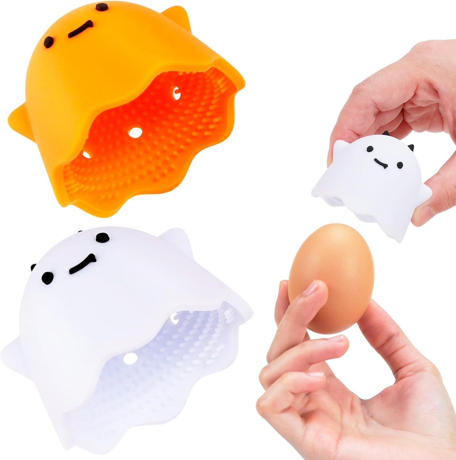 Versatile 2Pcs Silicone Egg Cleaner - Perfect for Fresh Eggs, Fruits & Veggies