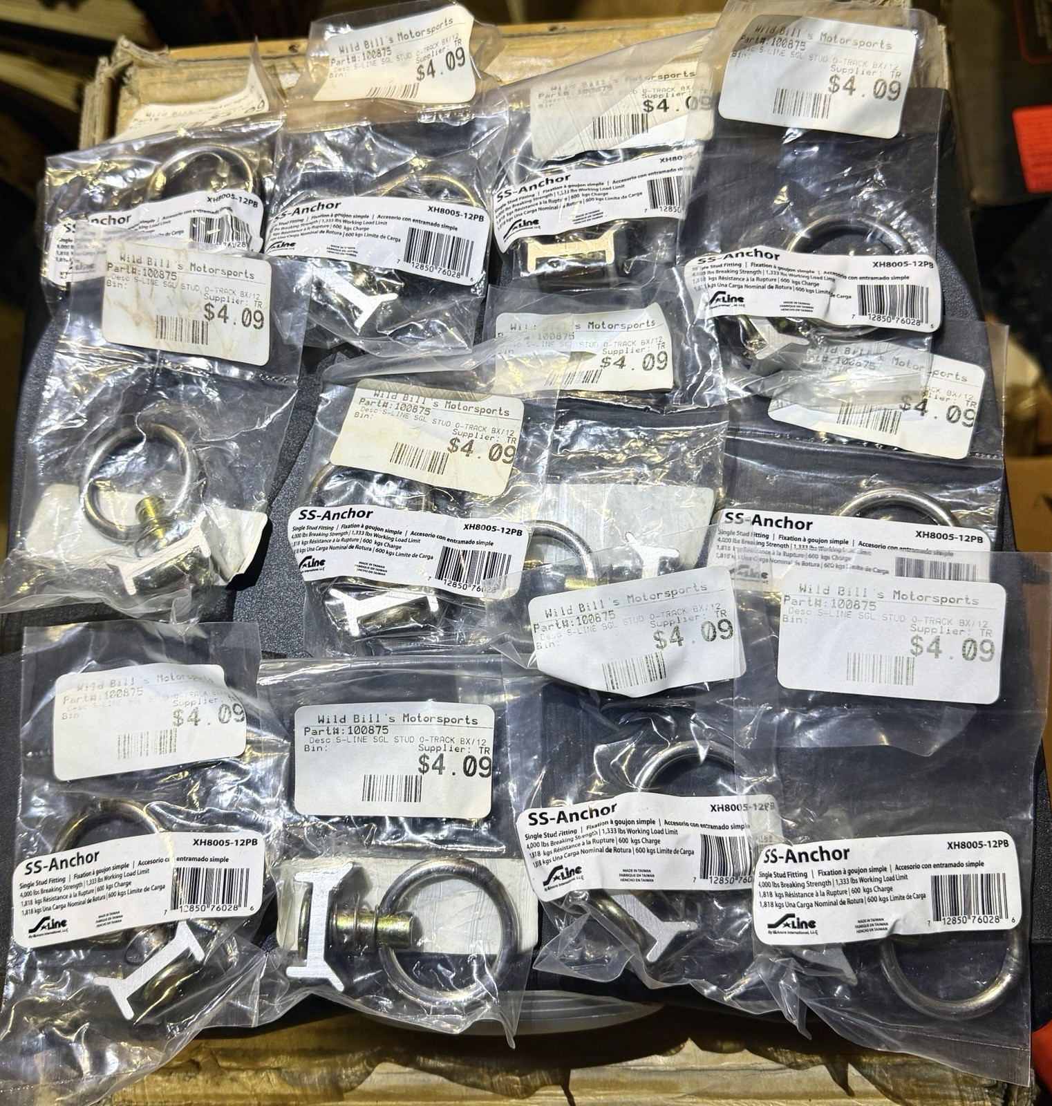 Lot Of 12 SS-Anchor S-Line O-Track Single Stud Tie-Off Cargo Fitting NIP