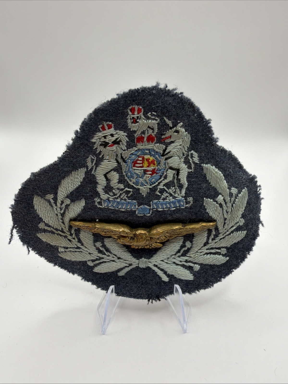 British Royal Air Force Master Aircrew rank badge, brass eagle facing left