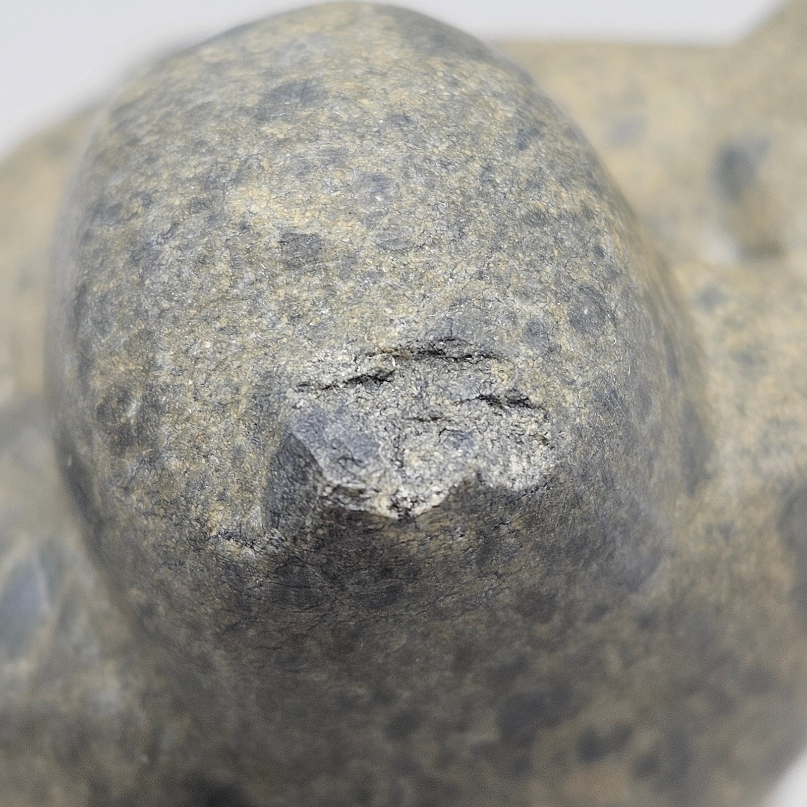Inuit Stone Sculpture Hunter with Seal on Lucite Base