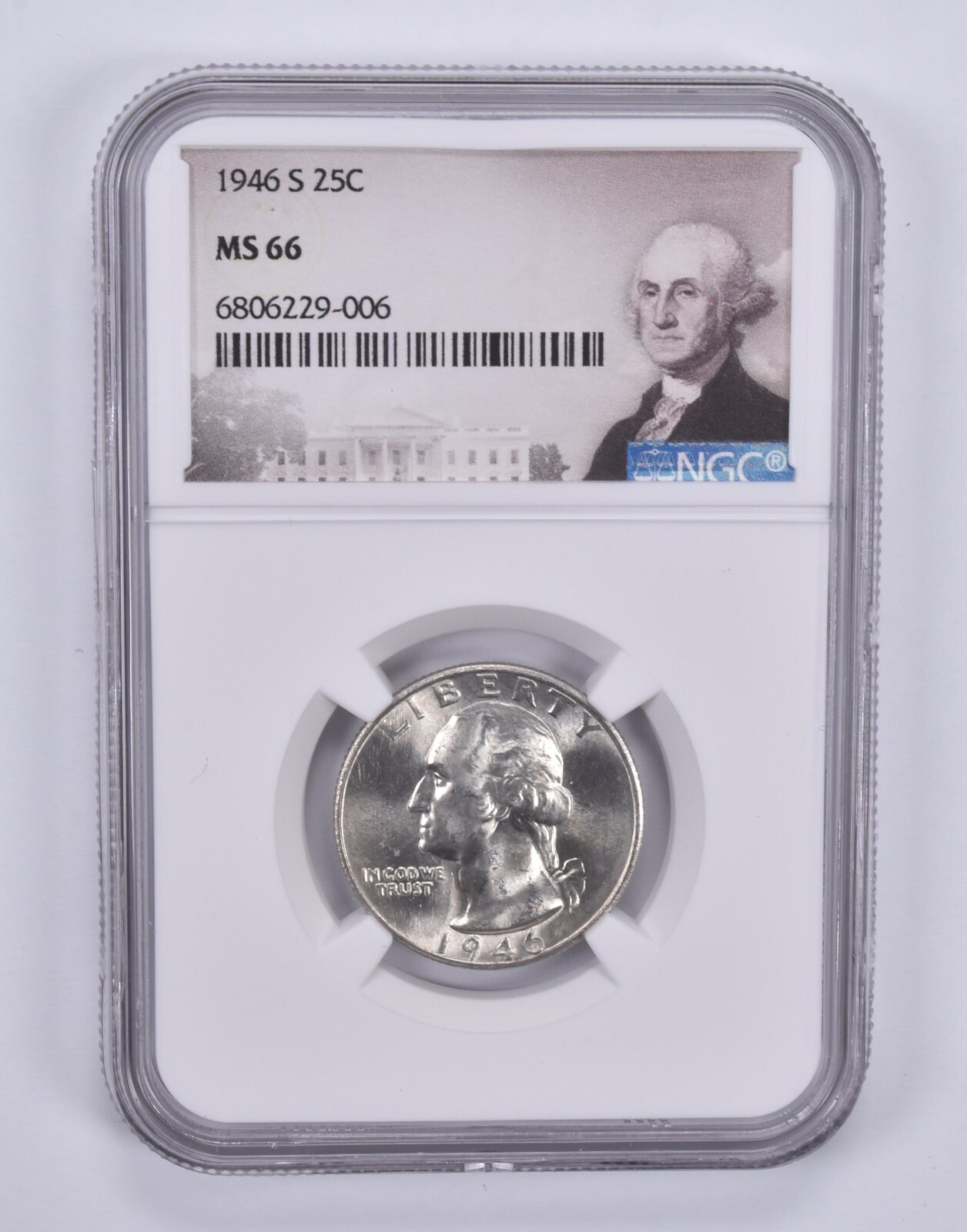1946-S Washington Quarter MS66 NGC Special Label