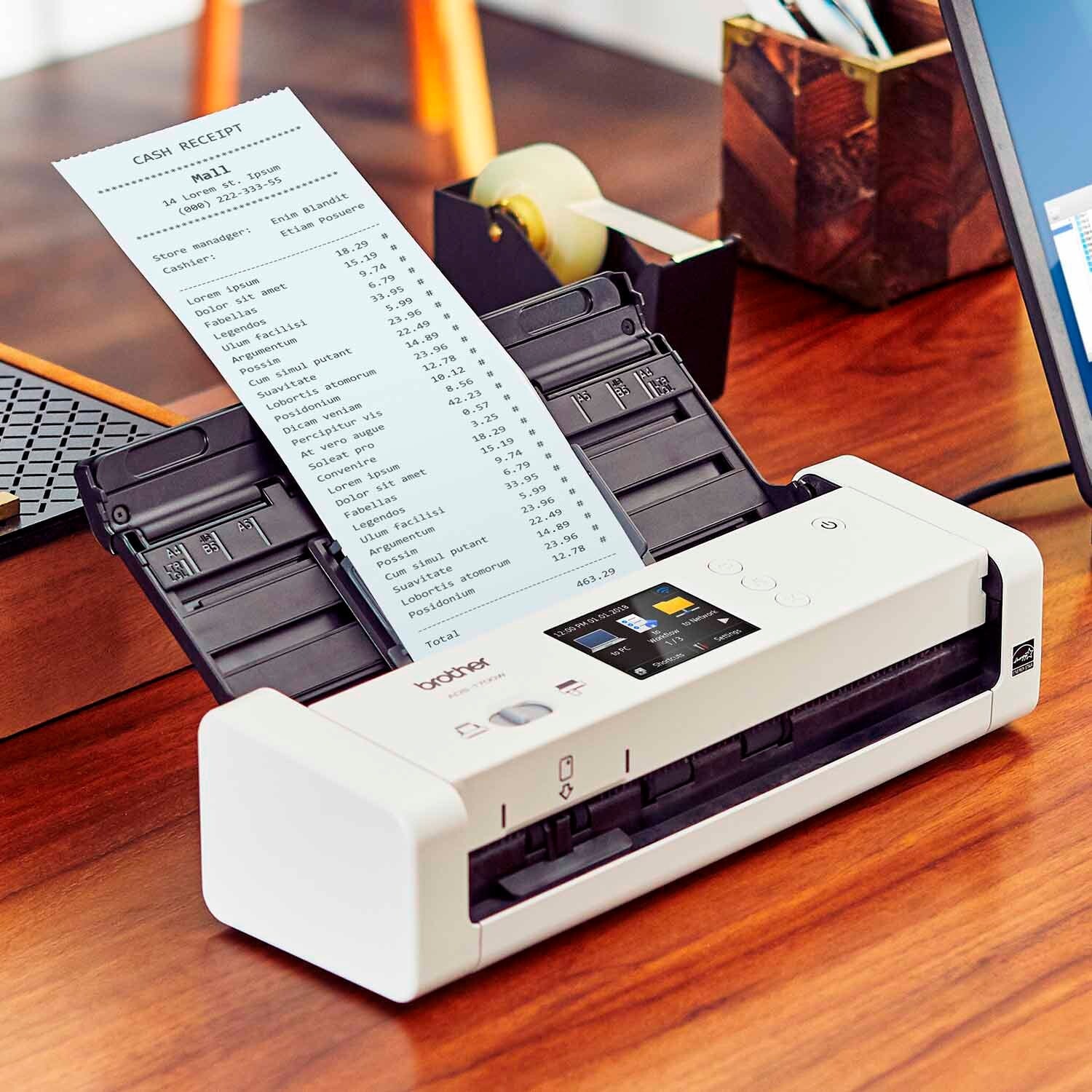 Brother Wireless Color Desktop Document Scanner ADS-1700W Touchscreen LCD