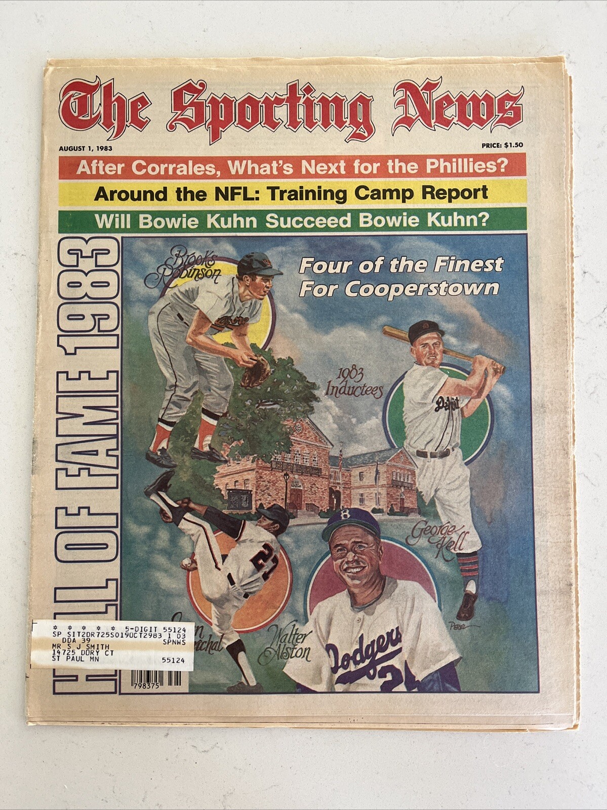 The Sporting News Paper August 1, 1983 HOF Class,Robinson,Marichal (B136)