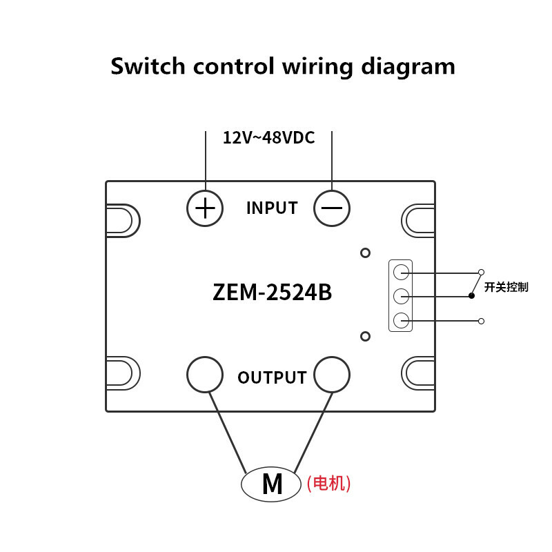 High-power DC motor forward and reverse control module 25A 36V
