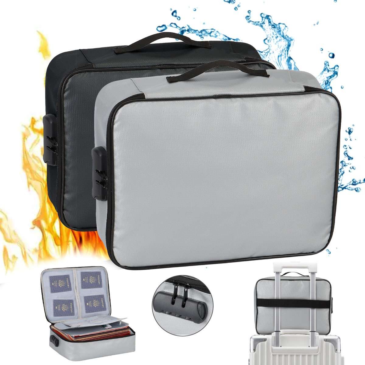 Fire Proof money Bag With Lock Fireproof Document Pouch Waterproof Safe Cash Bag