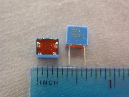 20 Vishay Roederstein KP1830310061 .01uF 63V 1% AC & Pulse Film Foil Capacitors