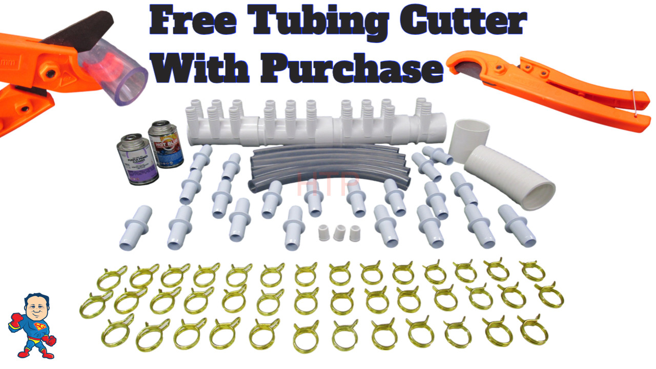 Manifold Hot Tub Spa Dead End (20) 3/4" Outlets Coupler Glue Kit Video How To