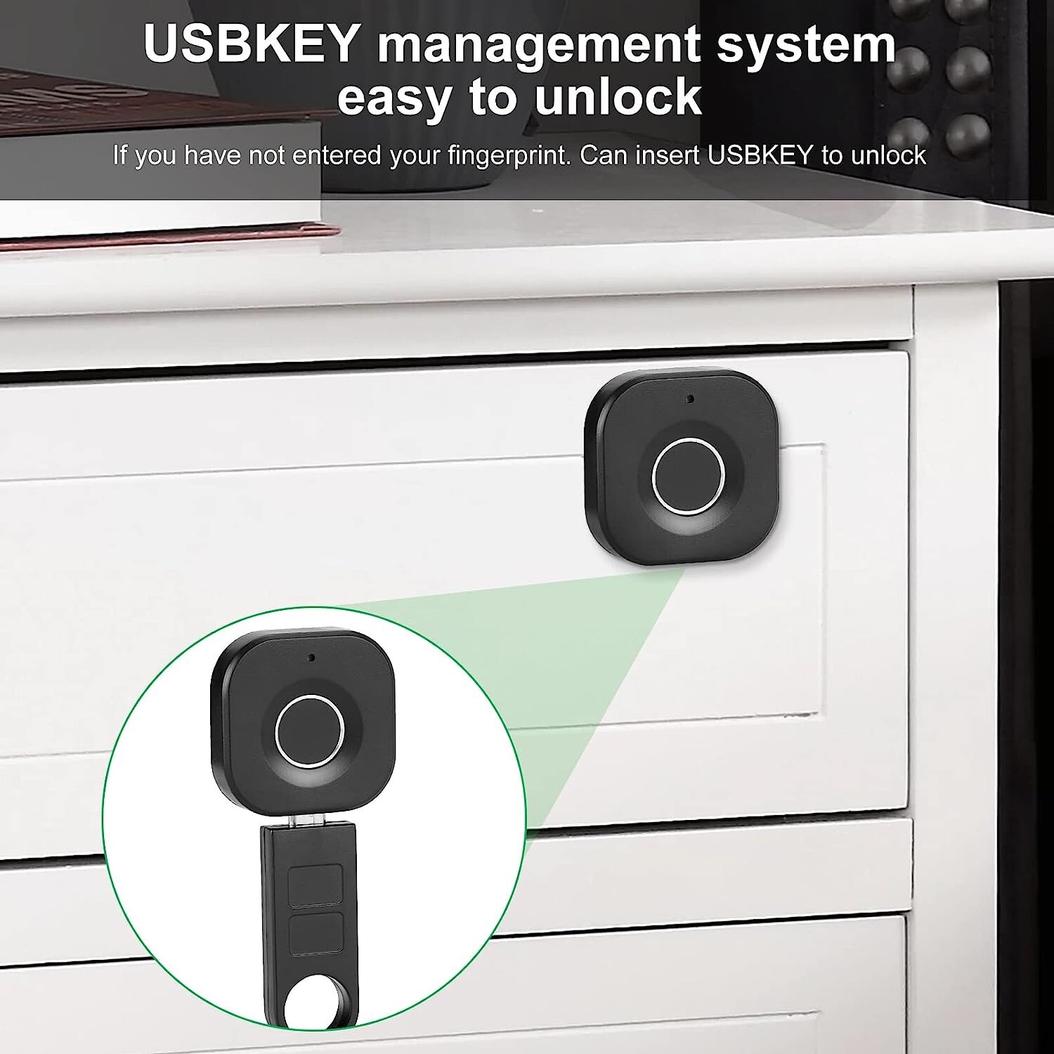Biometric Cabinet Lock - Three Way to Quick Unlock - Strong Secure Protection