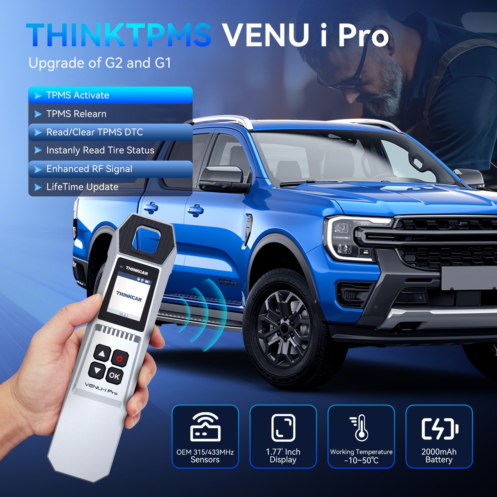 ThinkScan 689BT w/ TPMS Programmer Bidirectional Diagnostic OBD2 E.CU Coding