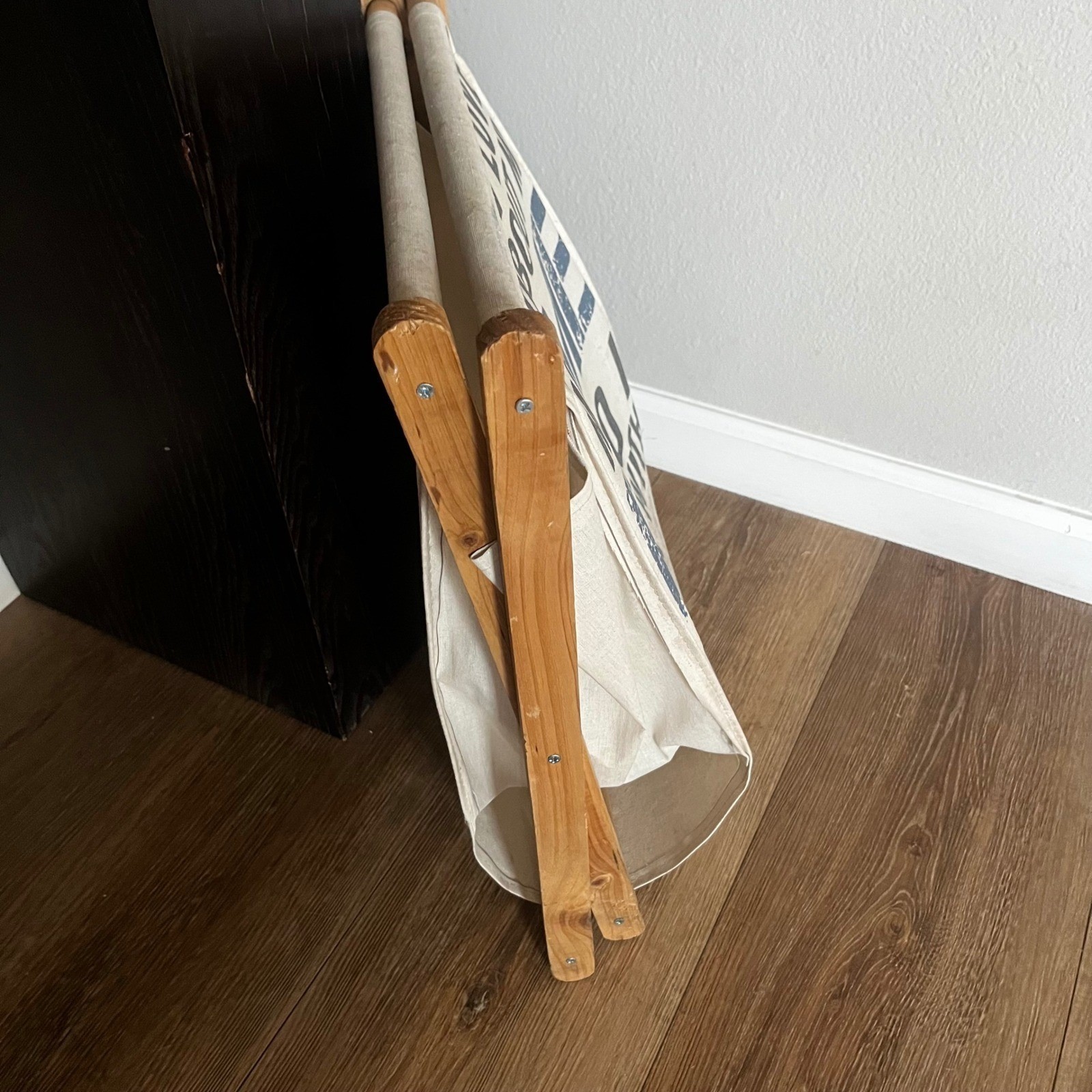 Foldable Wood & Canvas Bin/Hamper