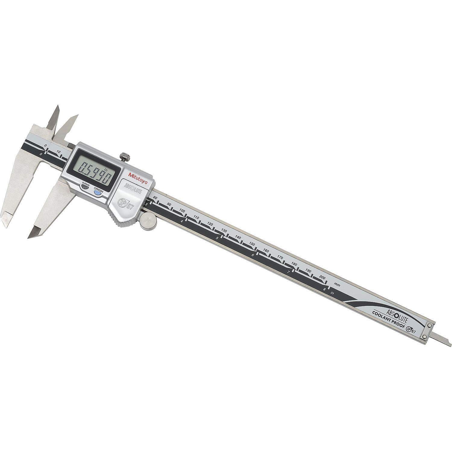 500-753-20 MITUTOYO 0CALIPER, DIGIMATIC, 0-8", IP67, 0005" 0/01 MM NO SPC