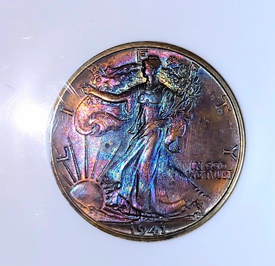 1941-P Walking Liberty Half Dollar PCI MS64 Toning