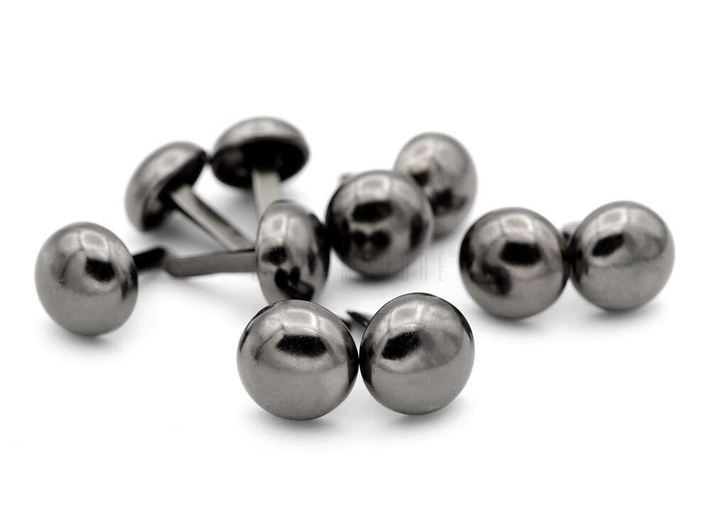 Round Brads Purse Feet Spike Prong Studs 100 PCS 8MM 10MM 12MM Gunmetal