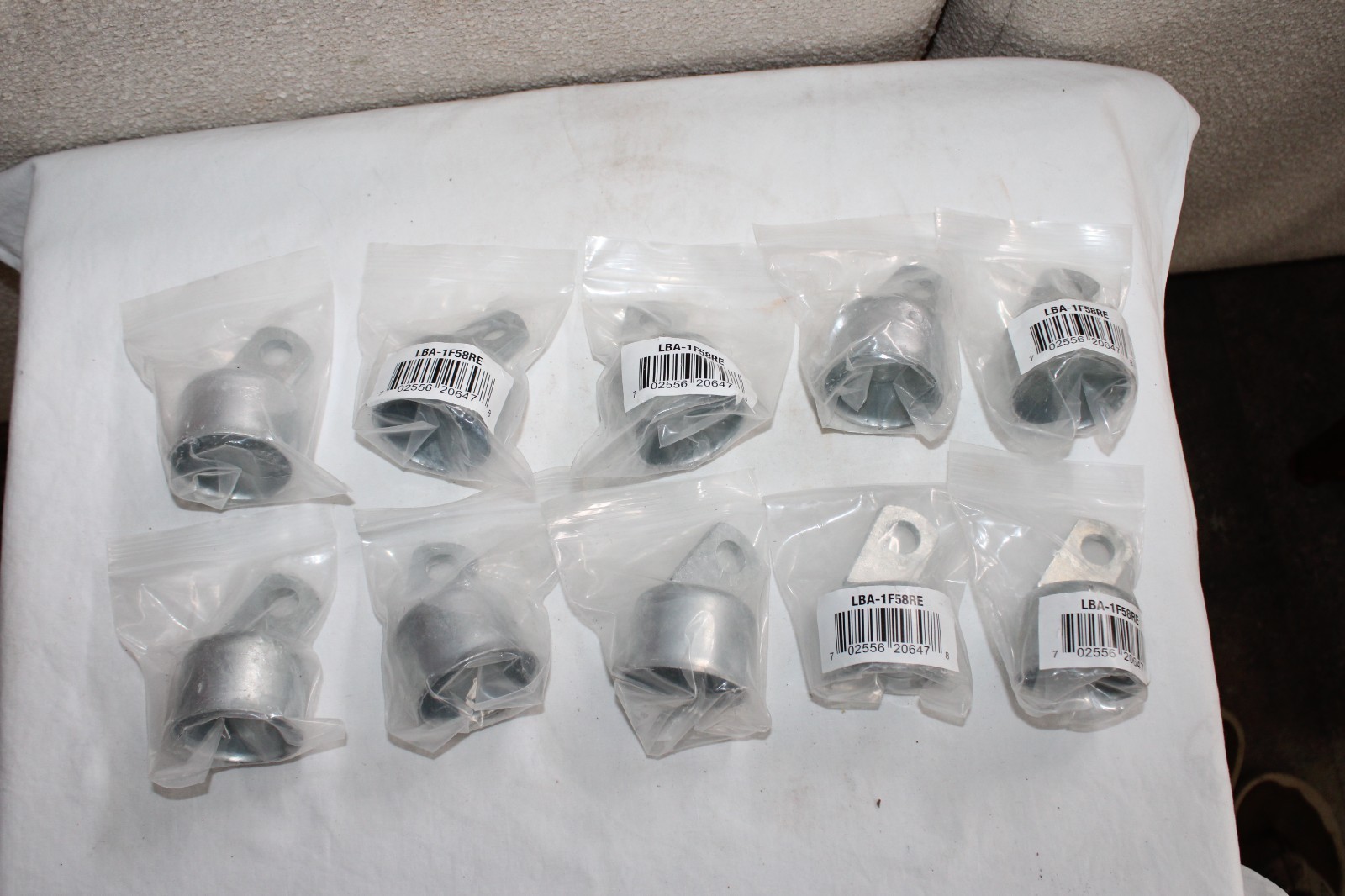 (10) 1-5/8 in. Chain Link Fence Silver Galvanized Steel Top Rail End Caps NEW