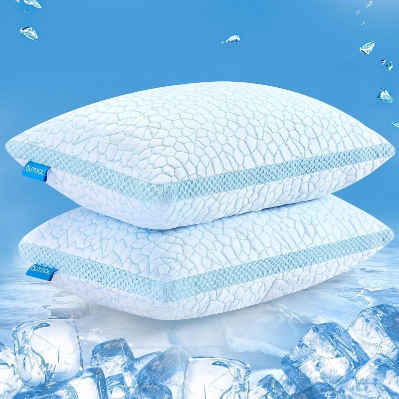 Double Sided Cooling Pillow for Hot Sleepers, Shredded Memory Foam Pillows King