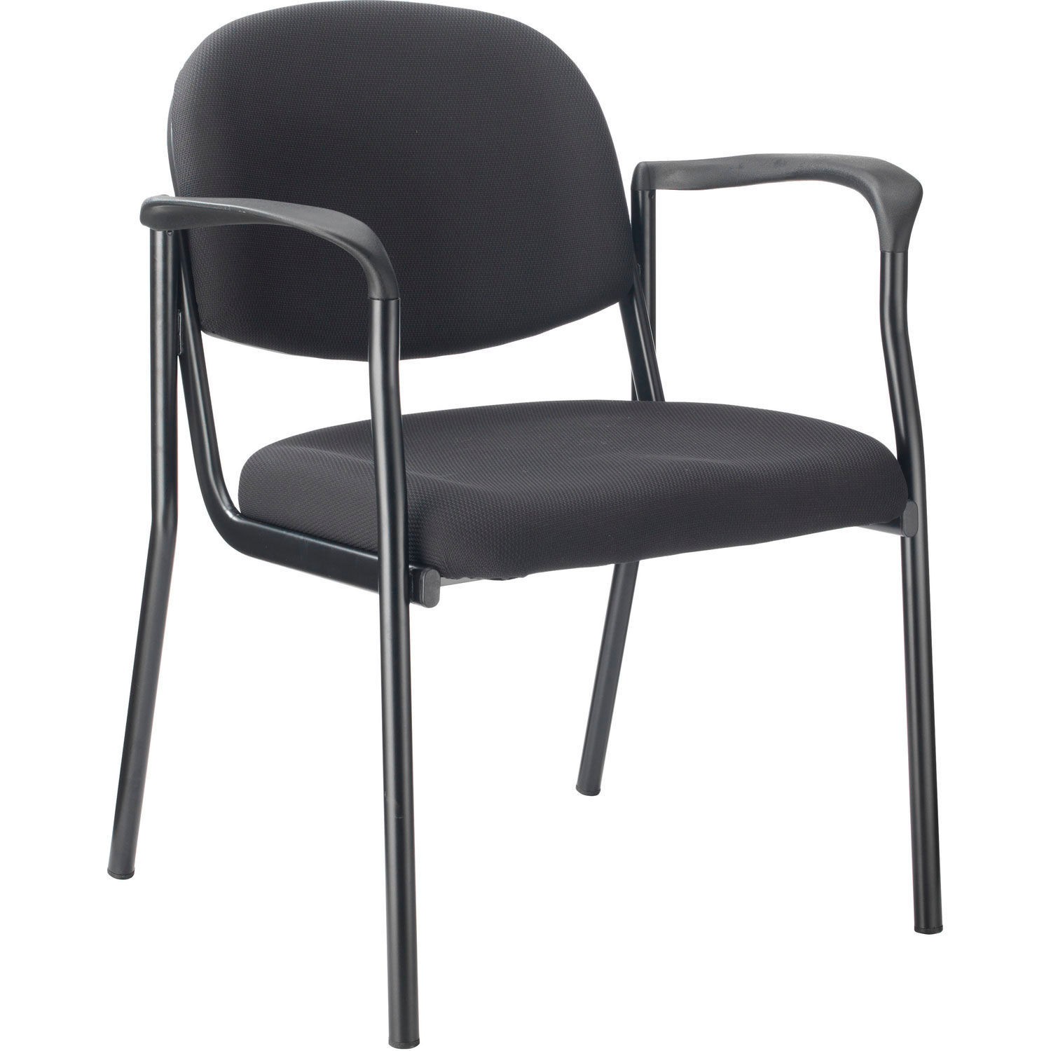 Contoured Chair With Arms Fabric Upholstery Black