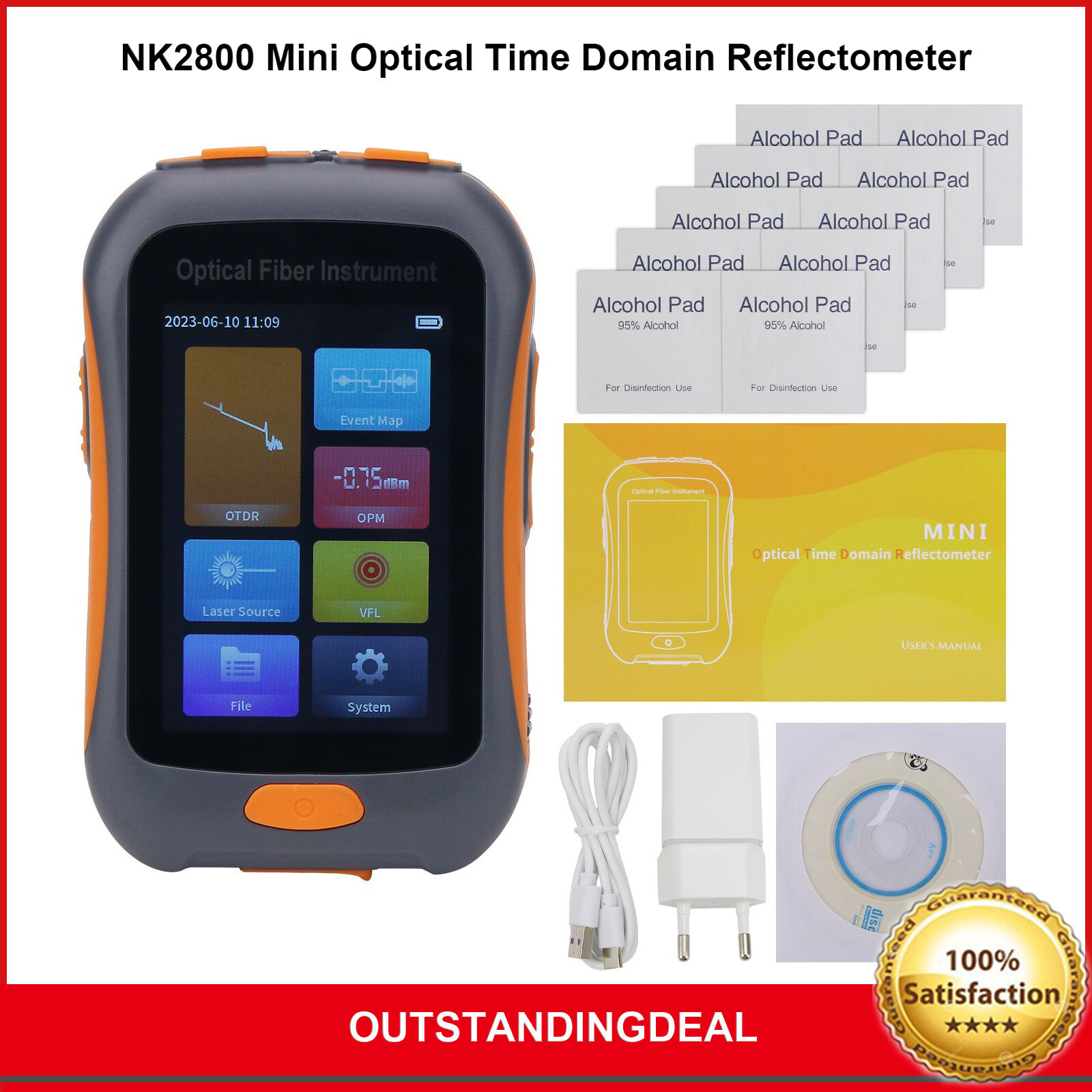 NK2800 Mini OTDR Optical Time Domain Reflectometer with 3.5 inch Touch Screen ot
