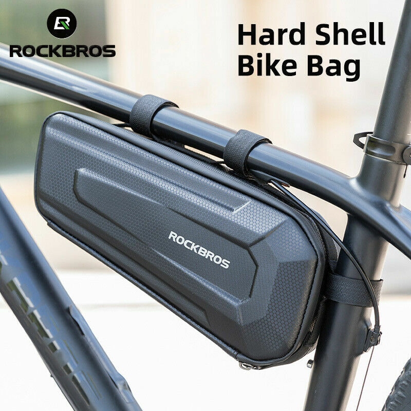 ROCKBROS Bicycle Triangle Frame Bag Water Resistant Hard Shell Cycling Bag Black