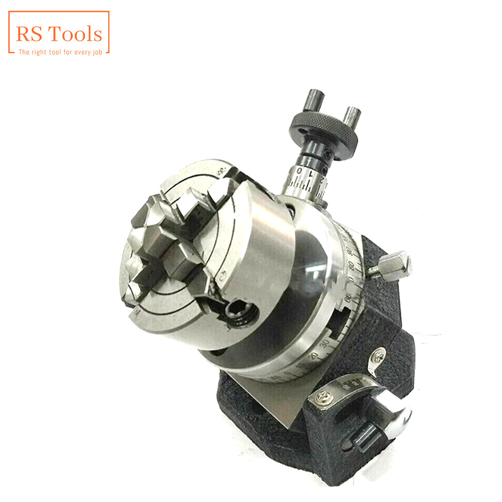 3" Inches / 80 mm Rotary Table Tilting with 4 Jaws 80 mm  Independent Chuck USA
