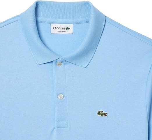 Lacoste Mens Short Sleeve Pima Jersey Interlock Regular Fit Polo, Overlook Blue