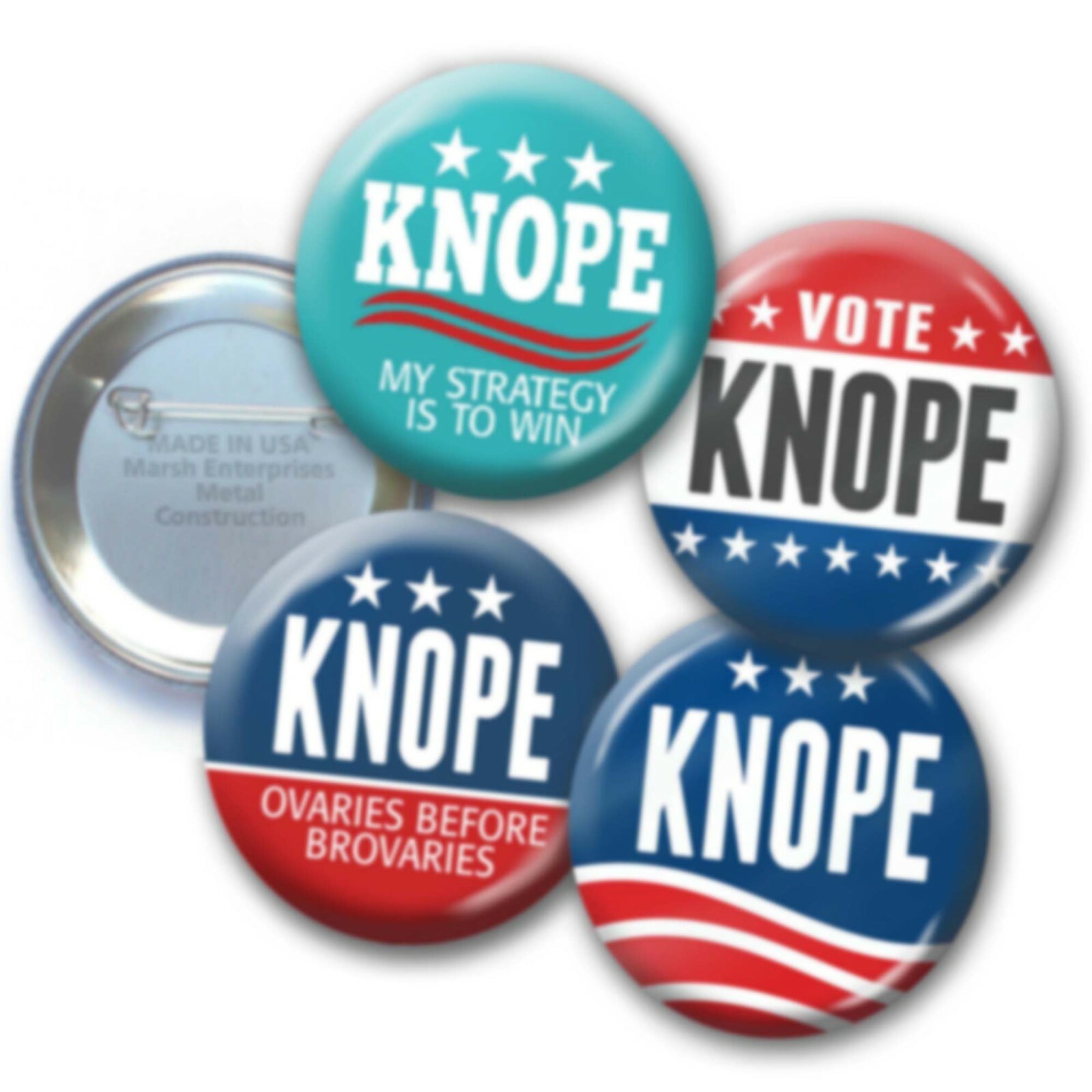 4-Pack KNOPE Buttons - funny halloween costume