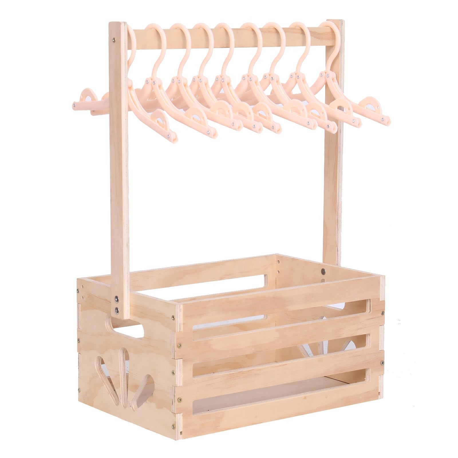 Wooden Baby Shower Crate Closet , Baby Storage nursery Crate Hamper with Hand...