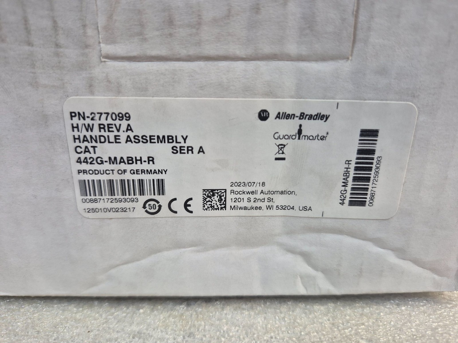 ALLEN BRADLEY 442G-MABH-R Guardmaster Handle Assembly NEW
