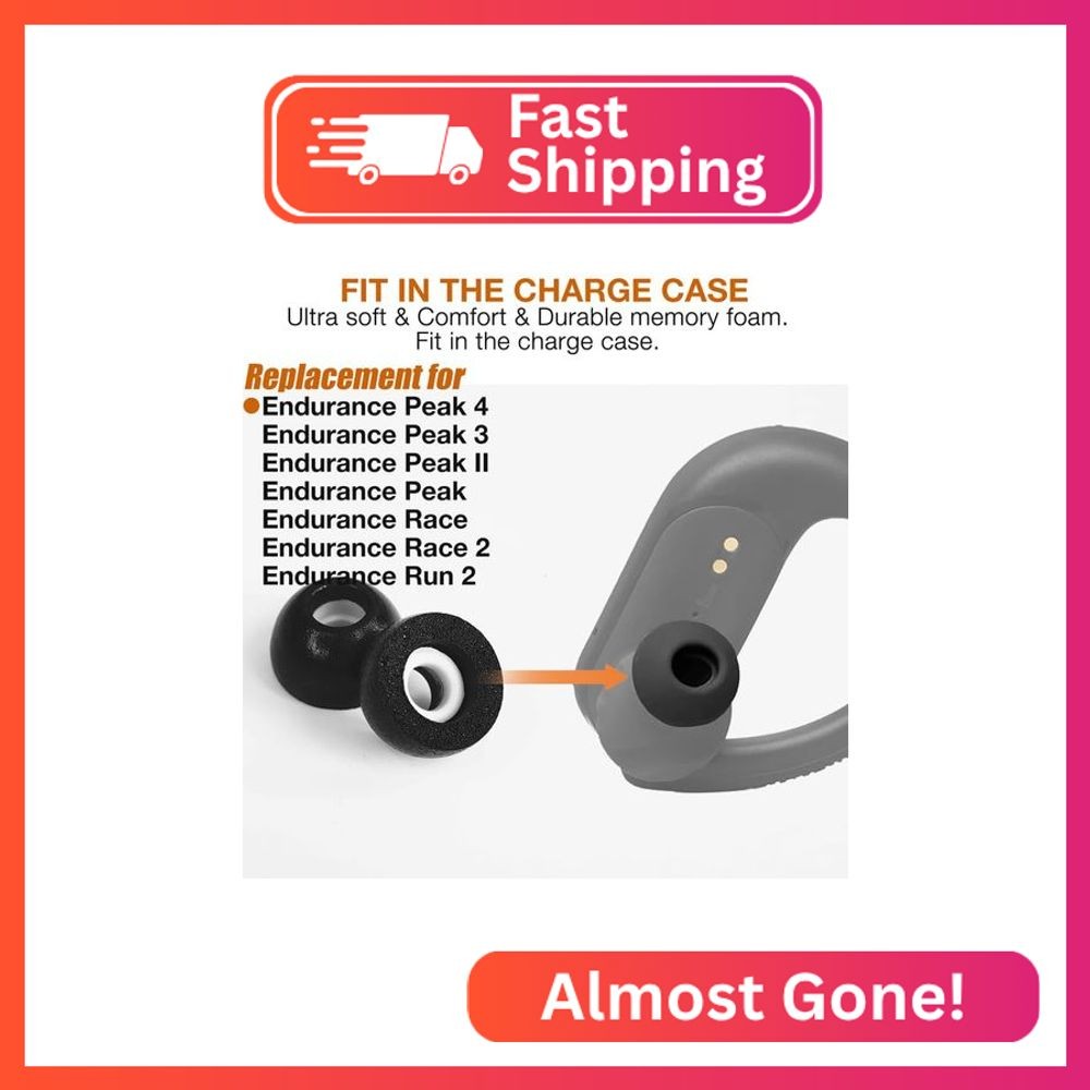 TENNMAK Replacement Memory Foam Eartips for JBL Endurance Earbuds,Black