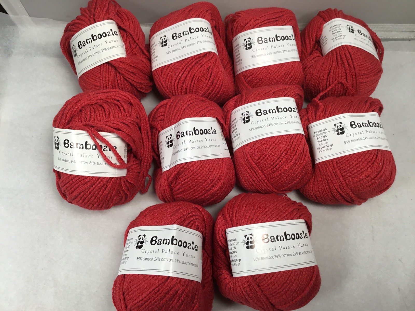 Yarn Bamboozle Crystal Palace red lacquer bamboo cotton elastic nylon 10 sk #800