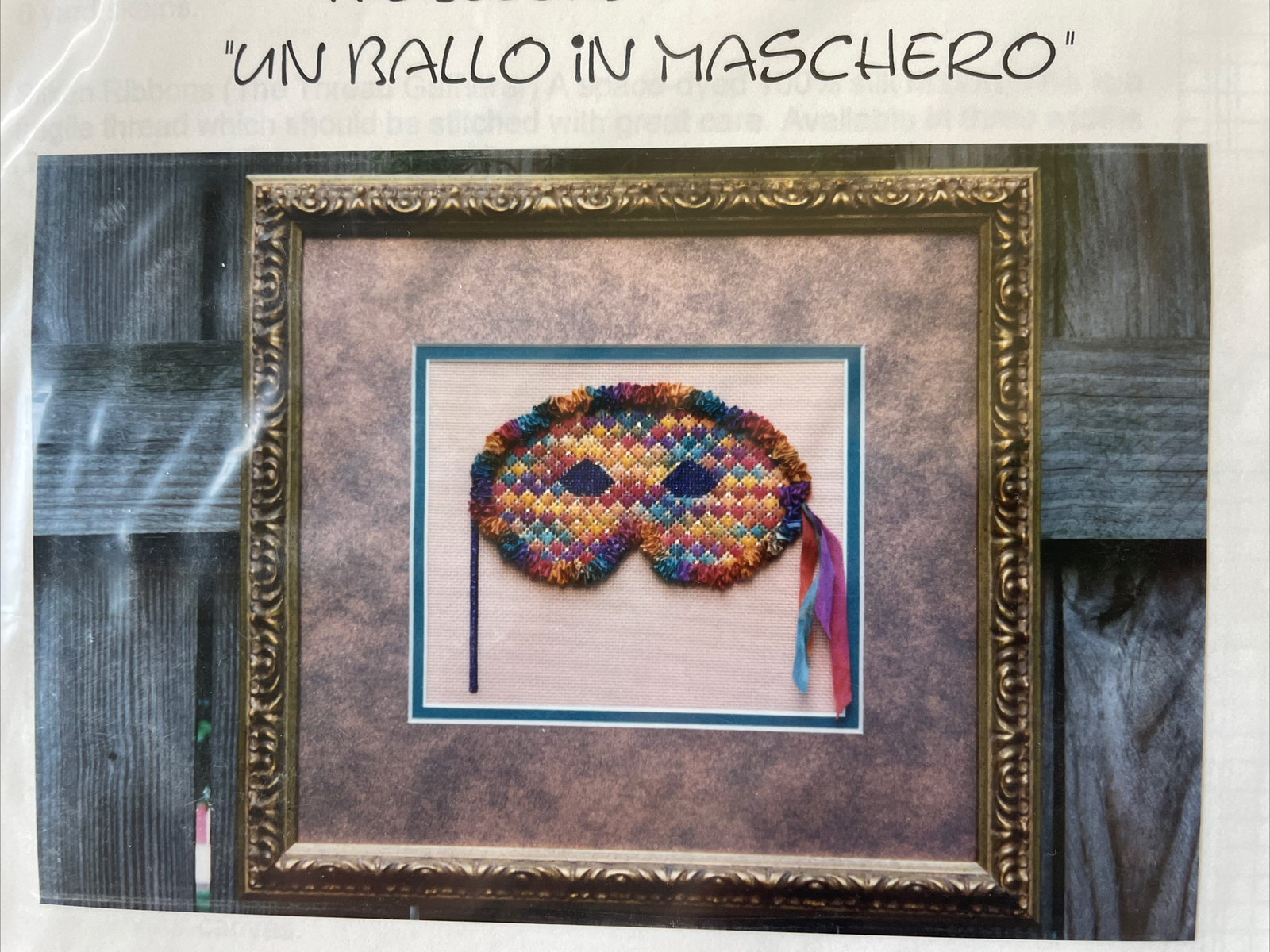 Donna Taylor Designs Needlepoint Mask Un Ballo in Maschero 2nd in a Series