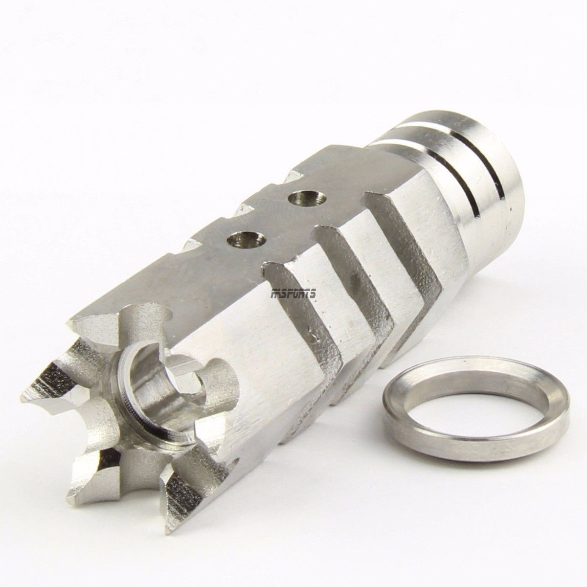 Stainless Steel .308 308 Muzzle Brake 5/8x24 TPI Pitch w/ Crush Washer