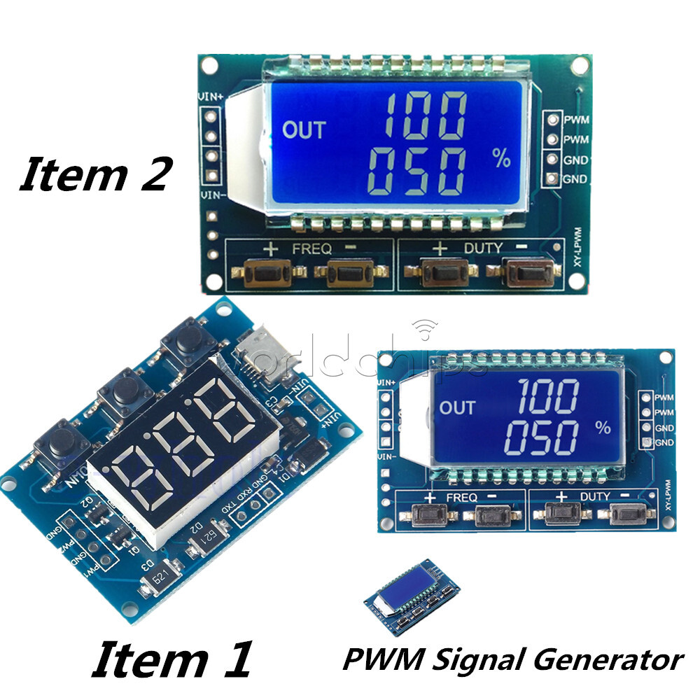 Adjustable PWM Pulse Frequency Duty Cycle Square Wave-Signal Generator Board