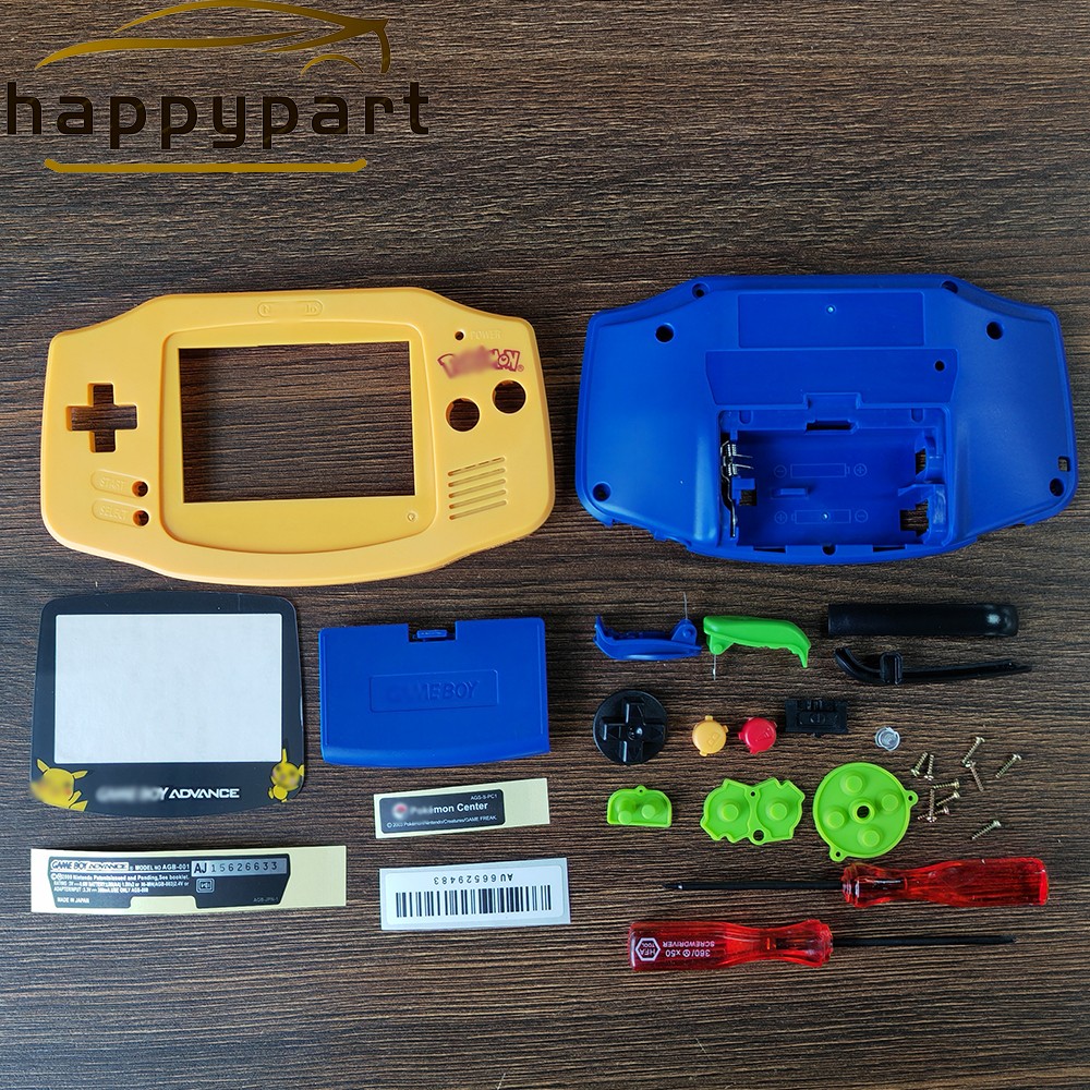 Housing for Nintendo GBA Game Boy Advance Shell Screen Pokemon Yellow Pikachu US