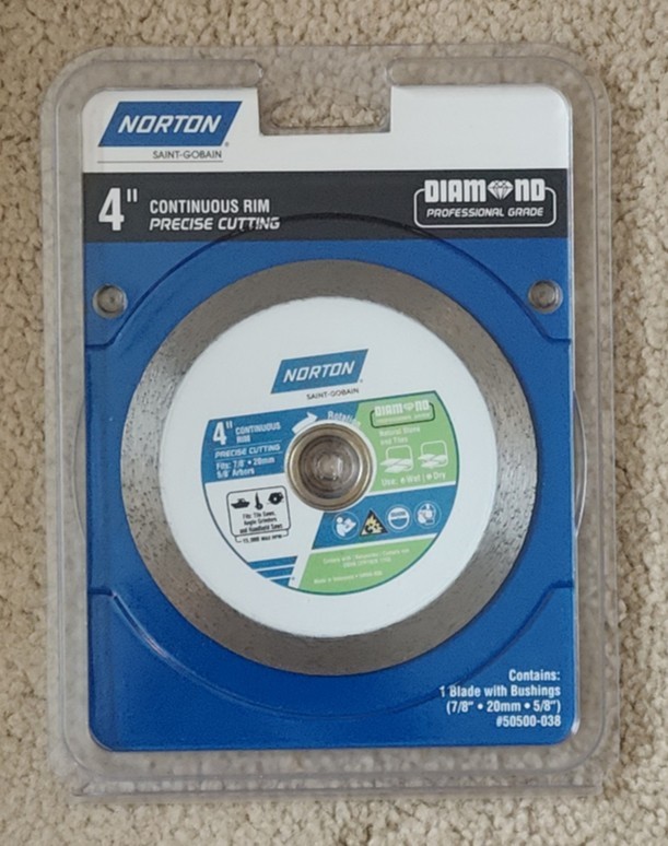 Norton 4" Wet/Dry Continuous Rim Diamond Saw Blade - Model 50500-08