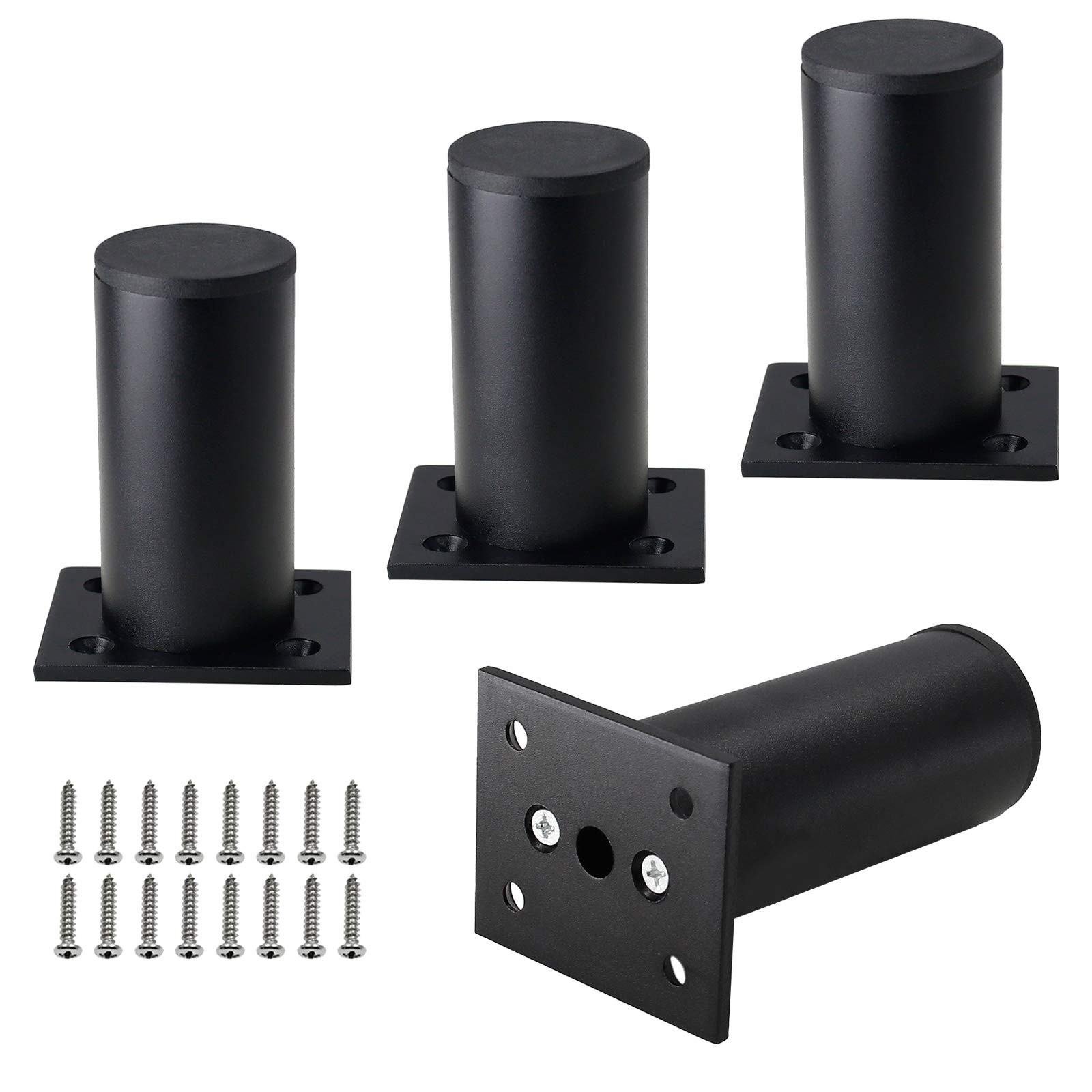 4 PCS 3 Inch Adjustable Aluminum Furniture Legs 1.5 Inch Dia Round Cabinet