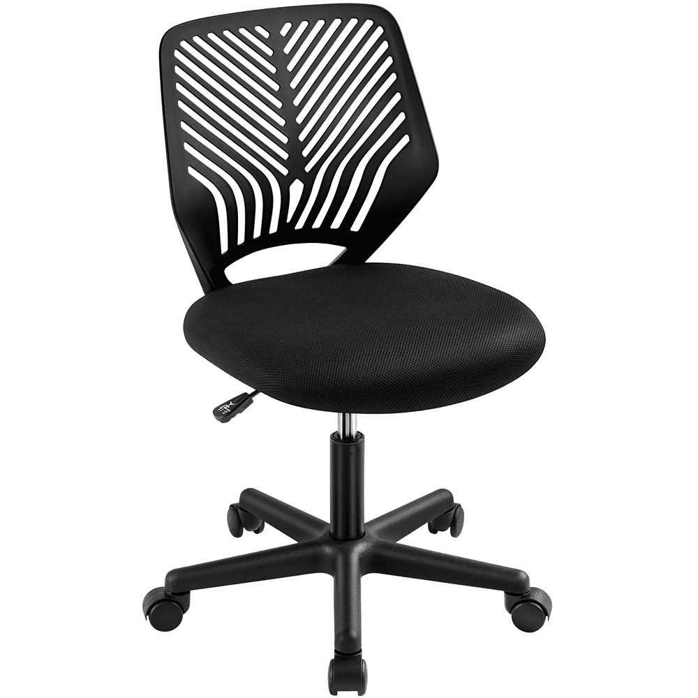 Adjustable Armless Mid Back Office Chair Black
