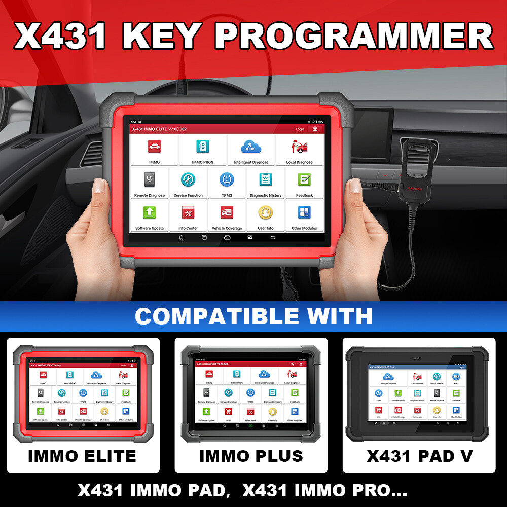 Launch X431 Key Programmer Remote Maker w/Chip &4Smart Key for IMMO Elite Plus