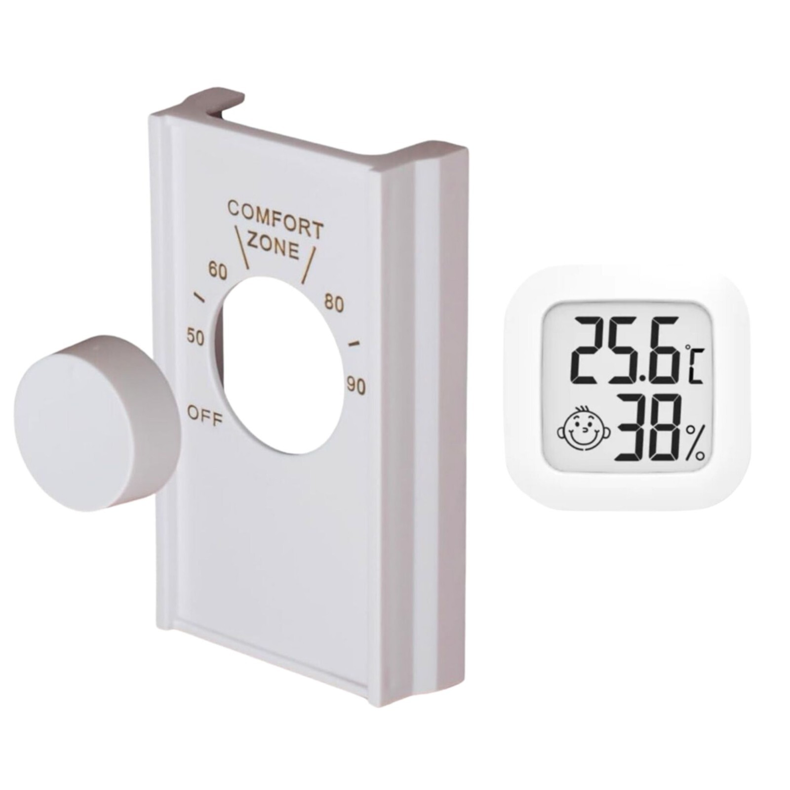 Double Pole Line Volt Thermostat Cover w/ Volt Knob + LCD Digital Thermometer